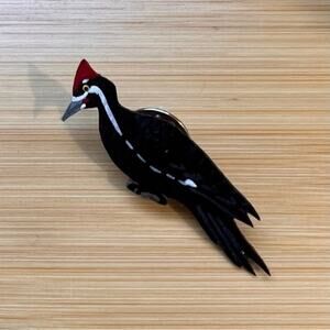 Handcrafted Pileated‎ Woodpecker Lapel Pin
